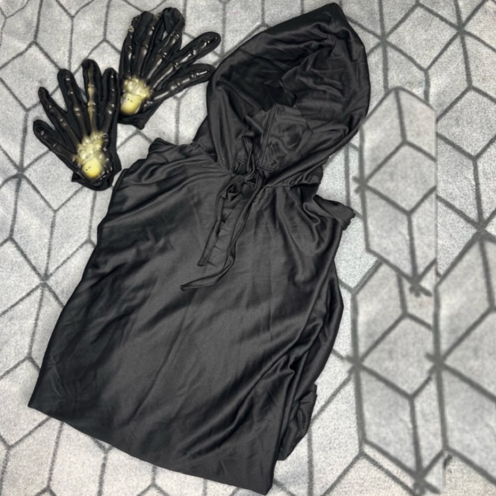 Adult Skeleton Cape Cloak Halloween Costume